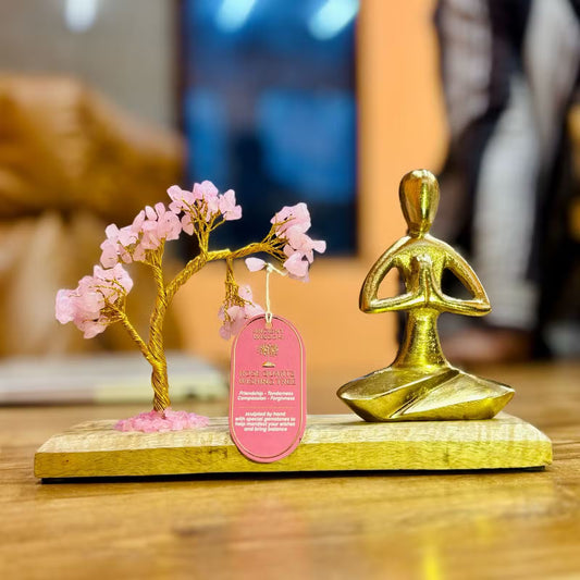 Rose Quartz Gemstone Yoga Garden
