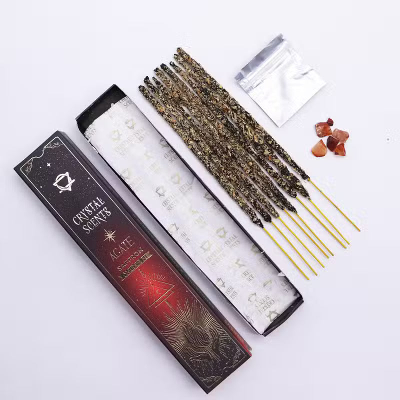 Red Agate Crystal Scents Smudge Incense - Saffron